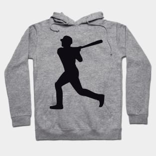 Baseball Player Silhouette - Black Hoodie